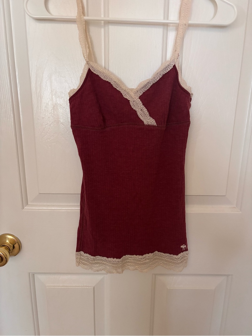 Abercrombie Wine Red Lace Trim Cami